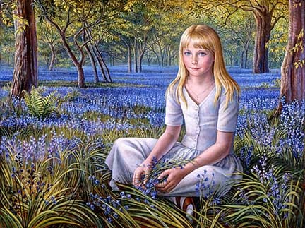 Girl in Bluebell Wood